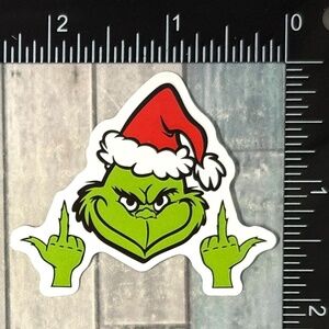 🌀10/$10🌀 Mean One Grinch Christmas Reusable Waterproof Vinyl Sticker